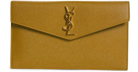 ysl medium uptown leather clutch|uptown calfskin leather envelope clutch.